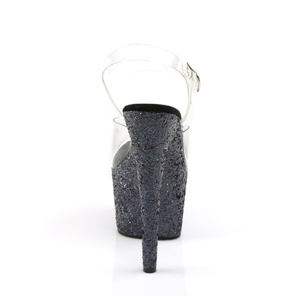 【PLEASER】ADORE-708LG シューズ Clr/Blk Multi Glitter【取寄】