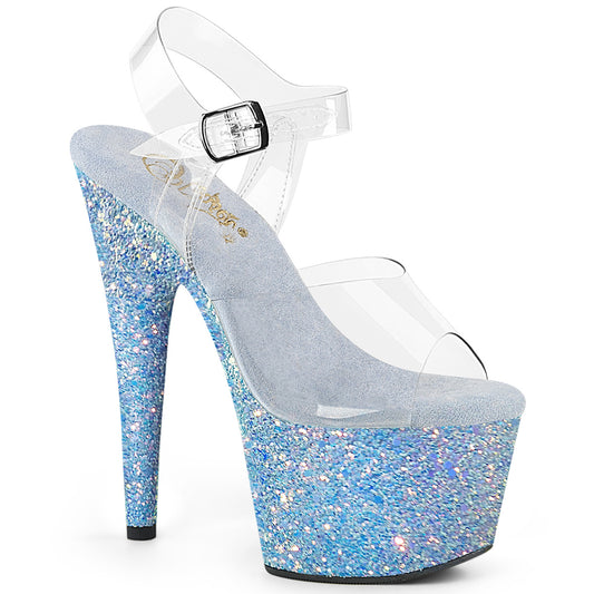 【PLEASER】ADORE-708LG プラットフォームシューズ Clr/B. Blue Glitter【取寄】