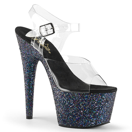 【PLEASER】ADORE-708LG プラットフォームシューズ Clr/Blk Multi Glitter【取寄】