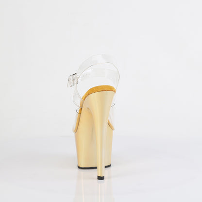 【PLEASER】ADORE-708LQ プラットフォームシューズ Clr/Liquid Gold Hologram【取寄】