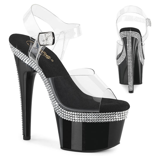 【PLEASER】ADORE-708MLS プラットフォームシューズ Clr/Blk【取寄】