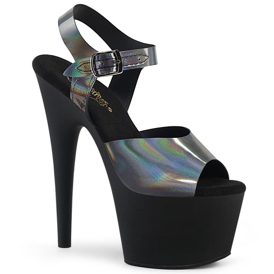【PLEASER】ADORE-708N-DT プラットフォームシューズ Pewter Hologram TPU/Blk Matte【取寄】