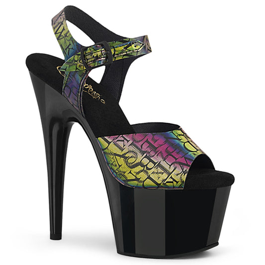 【PLEASER】ADORE-708N-LTP プラットフォームシューズ Green-Purple TPU/Blk【取寄】
