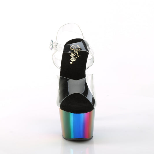 【PLEASER】ADORE-708RC プラットフォームシューズ Clr/Rainbow Chrome【取寄】