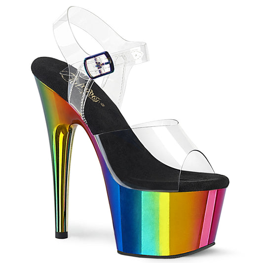 【PLEASER】ADORE-708RC プラットフォームシューズ Clr/Rainbow Chrome【取寄】