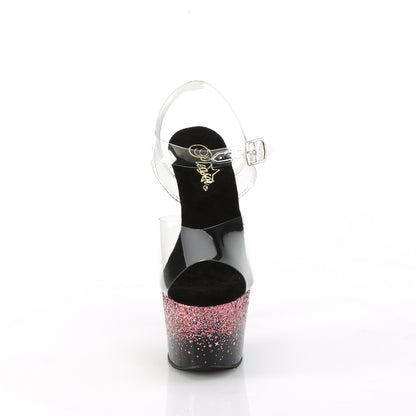 【PLEASER】ADORE-708SS シューズ Clr/Blk-Pink Multi Glitter【取寄】