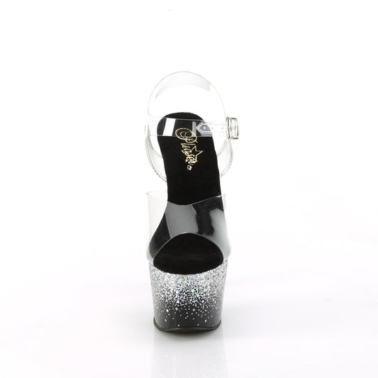 【PLEASER】ADORE-708SS プラットフォームシューズ Clr/Blk-Slv Multi Glitter【取寄】