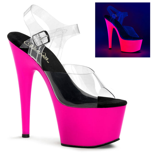 【PLEASER】ADORE-708UV プラットフォームシューズ Clr/Neon Pink【取寄】