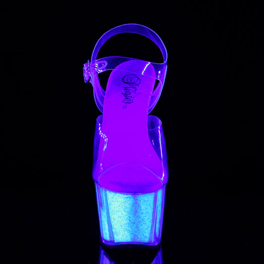 【PLEASER】ADORE-708UVG プラットフォームシューズ Clr/Neon Opal Glitter【取寄】
