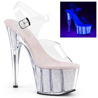 【PLEASER】ADORE-708UVG シューズ Clr/Neon Opal Glitter【取寄】