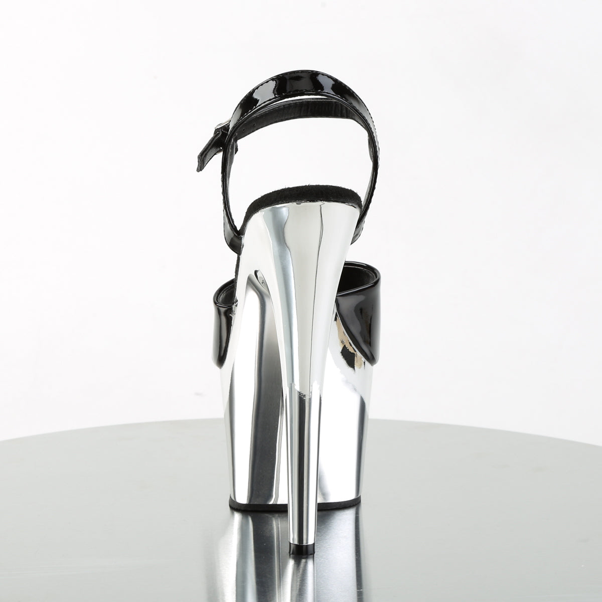 【PLEASER】ADORE-709 シューズ Blk Pat/Slv Chrome【取寄】