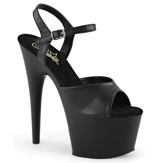 【PLEASER】ADORE-709 プラットフォームシューズ Blk Faux Leather/Blk Matte【取寄】