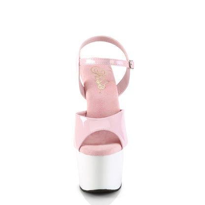 【PLEASER】ADORE-709 プラットフォームシューズ B. Pink Pat/Wht【取寄】