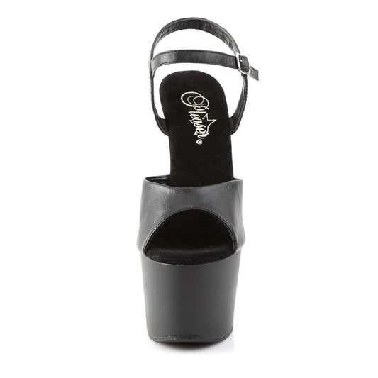 【PLEASER】ADORE-709 プラットフォームシューズ Blk Faux Leather/Blk Matte【取寄】