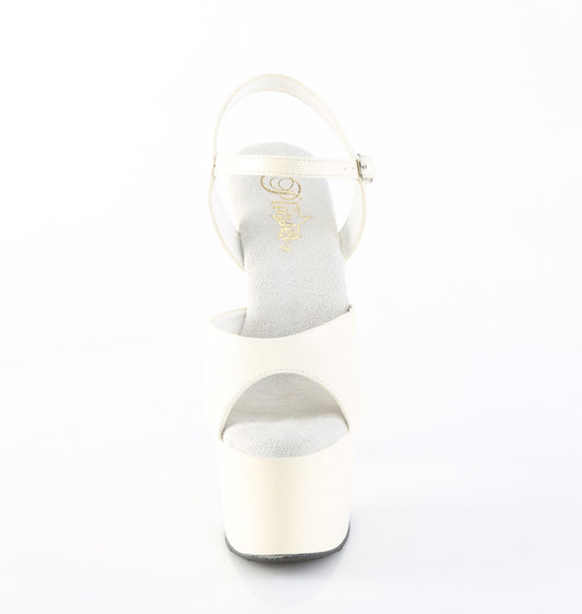 【PLEASER】ADORE-709 プラットフォームシューズ Off-Wht Faux Leather/Off-Wht Matte【取寄】