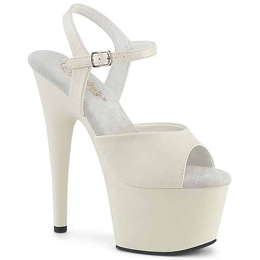 【PLEASER】ADORE-709 プラットフォームシューズ Off-Wht Faux Leather/Off-Wht Matte【取寄】