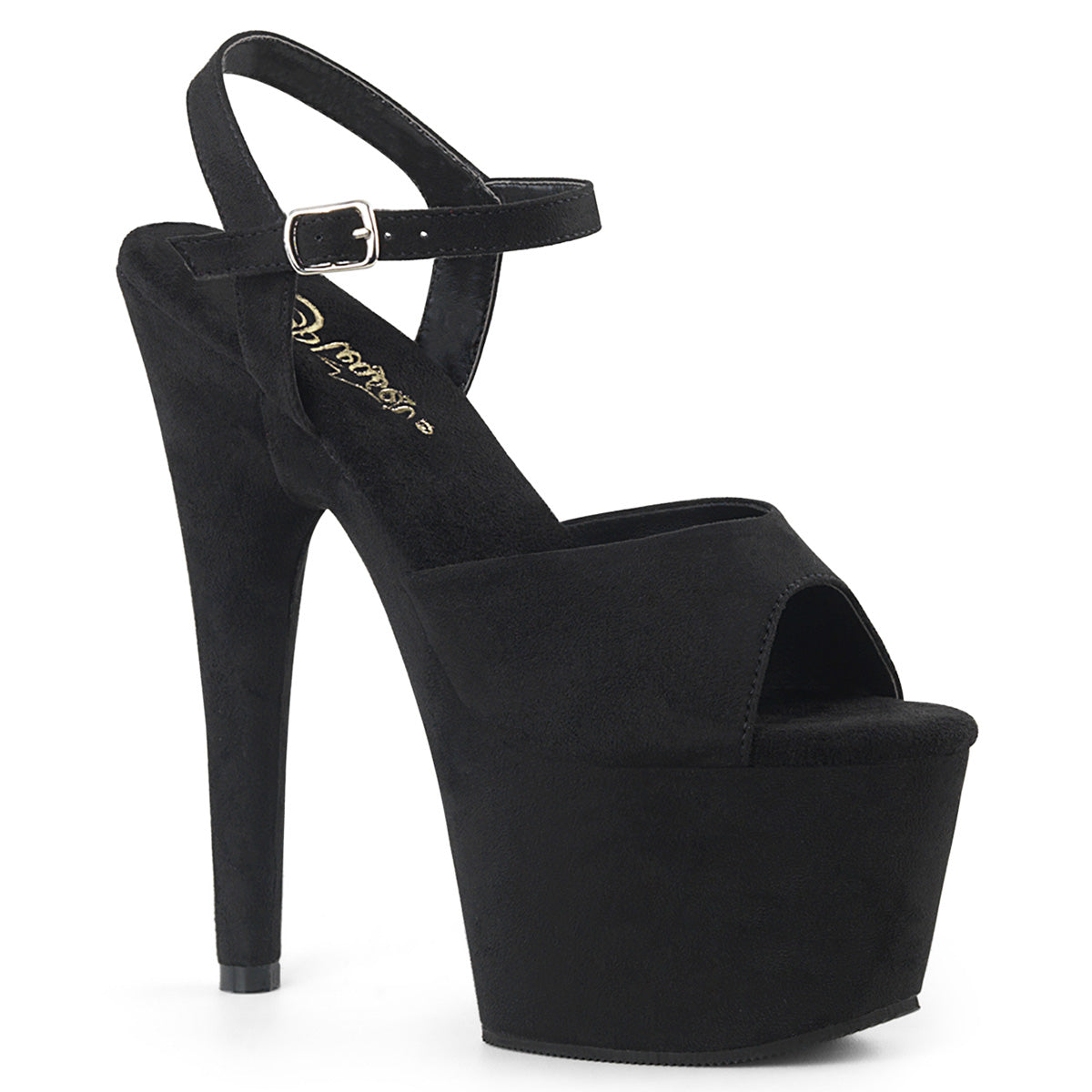 【PLEASER】ADORE-709FS プラットフォームシューズ Blk Faux Suede/Blk Faux Suede【取寄】