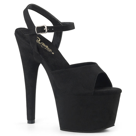 【PLEASER】ADORE-709FS プラットフォームシューズ Blk Faux Suede/Blk Faux Suede【取寄】