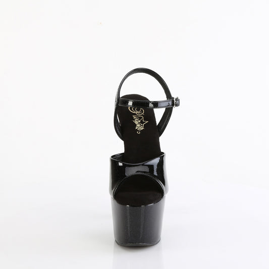 【PLEASER】ADORE-709GP プラットフォームシューズ Blk Glitter Pat/M【取寄】