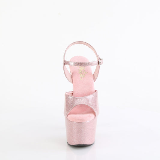 【PLEASER】ADORE-709GP プラットフォームシューズ B. Pink Glitter Pat/M【取寄】