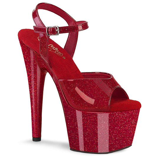 【PLEASER】ADORE-709GP プラットフォームシューズ Ruby Red Glitter Pat/M【取寄】