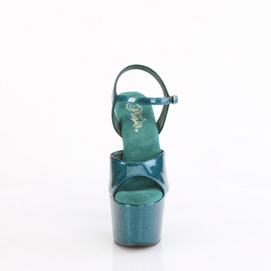 【PLEASER】ADORE-709GP プラットフォームシューズ Teal Glitter Pat/M【取寄】