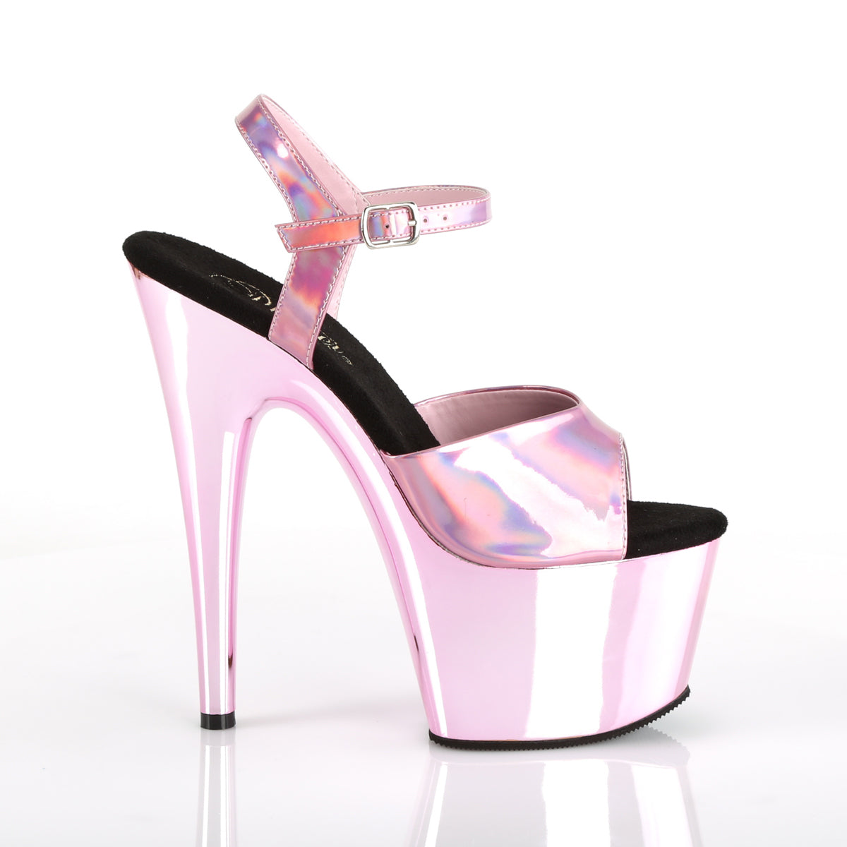 【PLEASER】ADORE-709HGCH プラットフォームシューズ B. Pink Hologram/B. Pink Chrome【取寄】