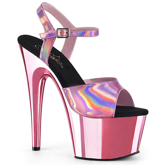 【PLEASER】ADORE-709HGCH プラットフォームシューズ B. Pink Hologram/B. Pink Chrome【取寄】