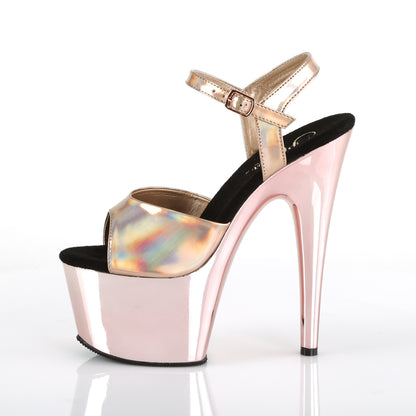 【PLEASER】ADORE-709HGCH プラットフォームシューズ Rose Gold Hologram/Rose Gold Chrome【取寄】