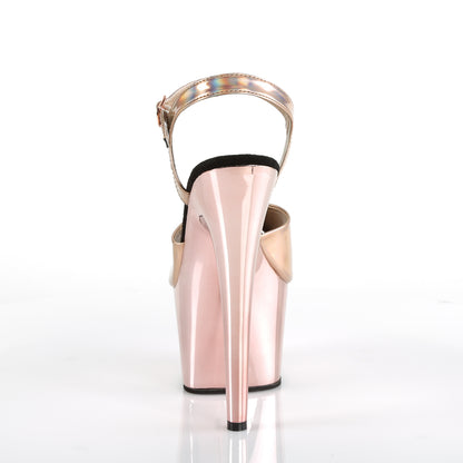 【PLEASER】ADORE-709HGCH プラットフォームシューズ Rose Gold Hologram/Rose Gold Chrome【取寄】