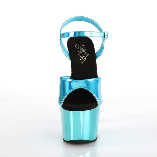 【PLEASER】ADORE-709HGCH プラットフォームシューズ Turquoise Hologram/Turquoise Chrome【取寄】