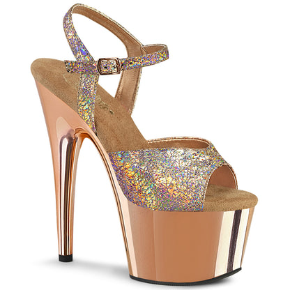 【PLEASER】ADORE-709HM シューズ Rose Gold Holo Metallic Pu/Rose Gold Chrome【取寄】
