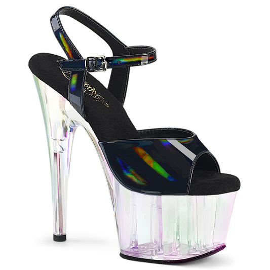 【PLEASER】ADORE-709HT プラットフォームシューズ Blk Holo/Holo Tinted【取寄】
