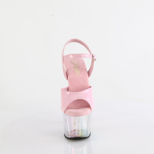 【PLEASER】ADORE-709HT プラットフォームシューズ B. Pink Holo/Holo Tinted【取寄】