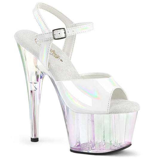 【PLEASER】ADORE-709HT プラットフォームシューズ Wht Holo/Holo Tinted【取寄】