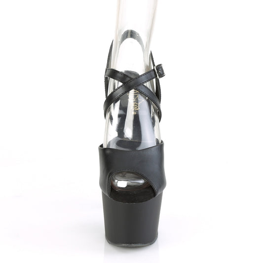 【PLEASER】ADORE-724 プラットフォームシューズ Blk Faux Leather/Blk Matte【取寄】