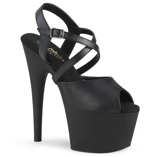 【PLEASER】ADORE-724 プラットフォームシューズ Blk Faux Leather/Blk Matte【取寄】