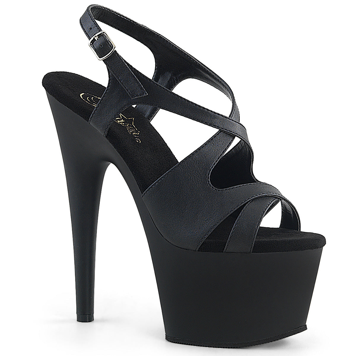 【PLEASER】ADORE-730 プラットフォームシューズ Blk Faux Leather/Blk Matte【取寄】