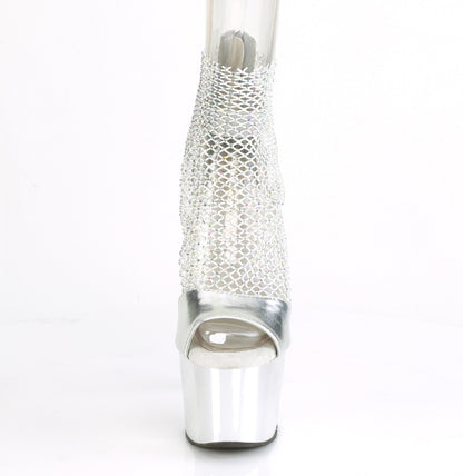 【PLEASER】ADORE-765RM プラットフォームシューズ Slv Metallic Pu-RS Mesh/Slv Chrome【取寄】