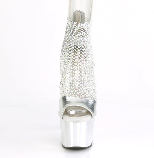 【PLEASER】ADORE-765RM プラットフォームシューズ Slv Metallic Pu-RS Mesh/Slv Chrome【取寄】
