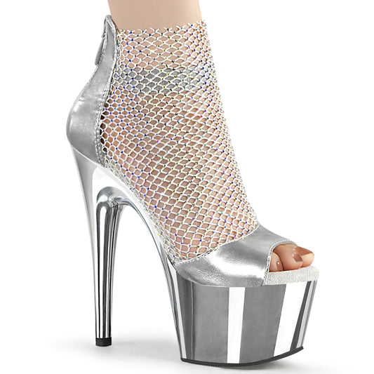 【PLEASER】ADORE-765RM プラットフォームシューズ Slv Metallic Pu-RS Mesh/Slv Chrome【取寄】