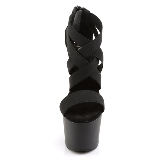 【PLEASER】ADORE-769 シューズ Blk Elastic Band-Faux Leather/Blk Matte【取寄】