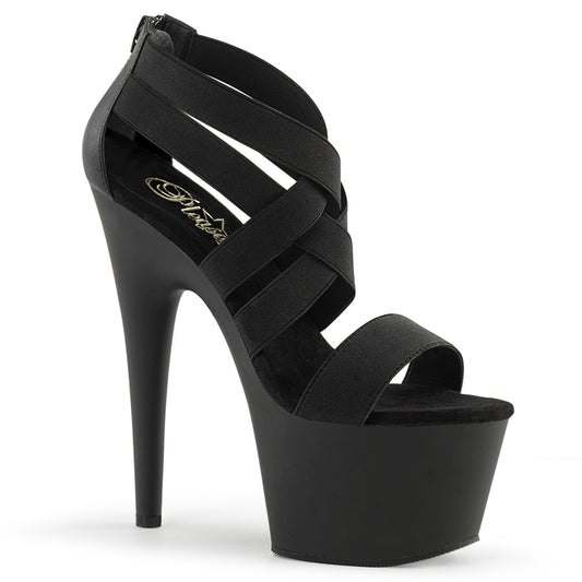 【PLEASER】ADORE-769 プラットフォームシューズ Blk Elastic Band-Faux Leather/Blk Matte【取寄】