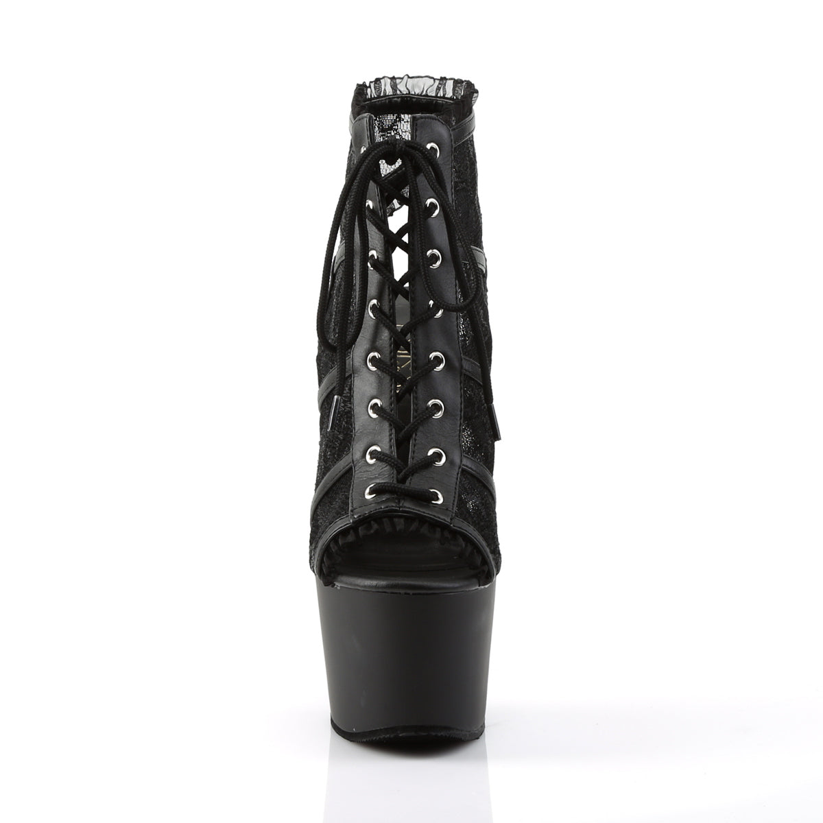 【PLEASER】ADORE-796LC シューズ Blk Mesh Lace/Blk Matte【取寄】
