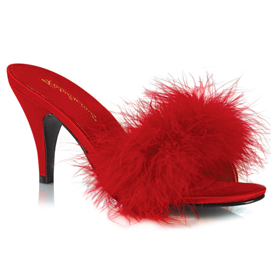 【FABULICIOUS】AMOUR-03 ヒールシューズ Red Pu-Fur【取寄】
