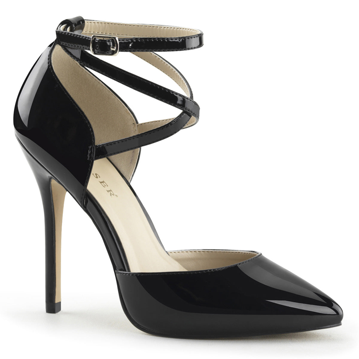 【PLEASER】AMUSE-25 シングルソールシューズ Blk Pat【取寄】