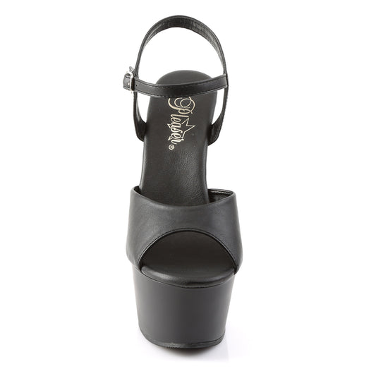 【PLEASER】ASPIRE-609 プラットフォームシューズ Blk Faux Leather/Blk Matte【取寄】