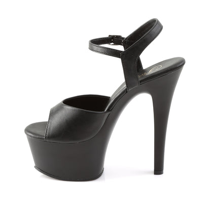 【PLEASER】ASPIRE-609 プラットフォームシューズ Blk Faux Leather/Blk Matte【取寄】