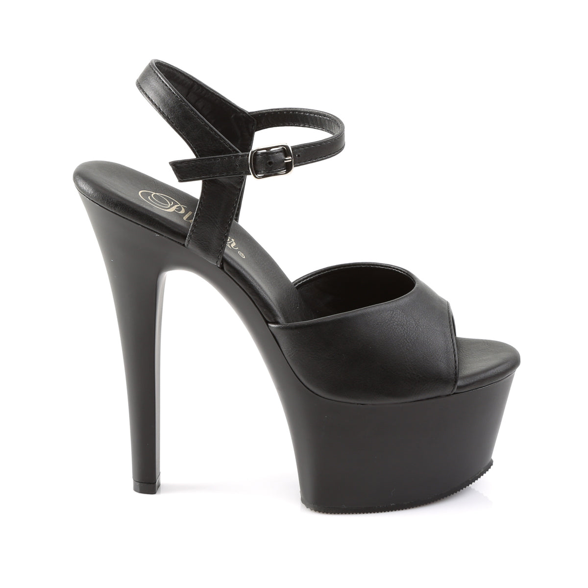 【PLEASER】ASPIRE-609 プラットフォームシューズ Blk Faux Leather/Blk Matte【取寄】
