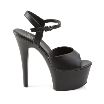 【PLEASER】ASPIRE-609 プラットフォームシューズ Blk Faux Leather/Blk Matte【取寄】